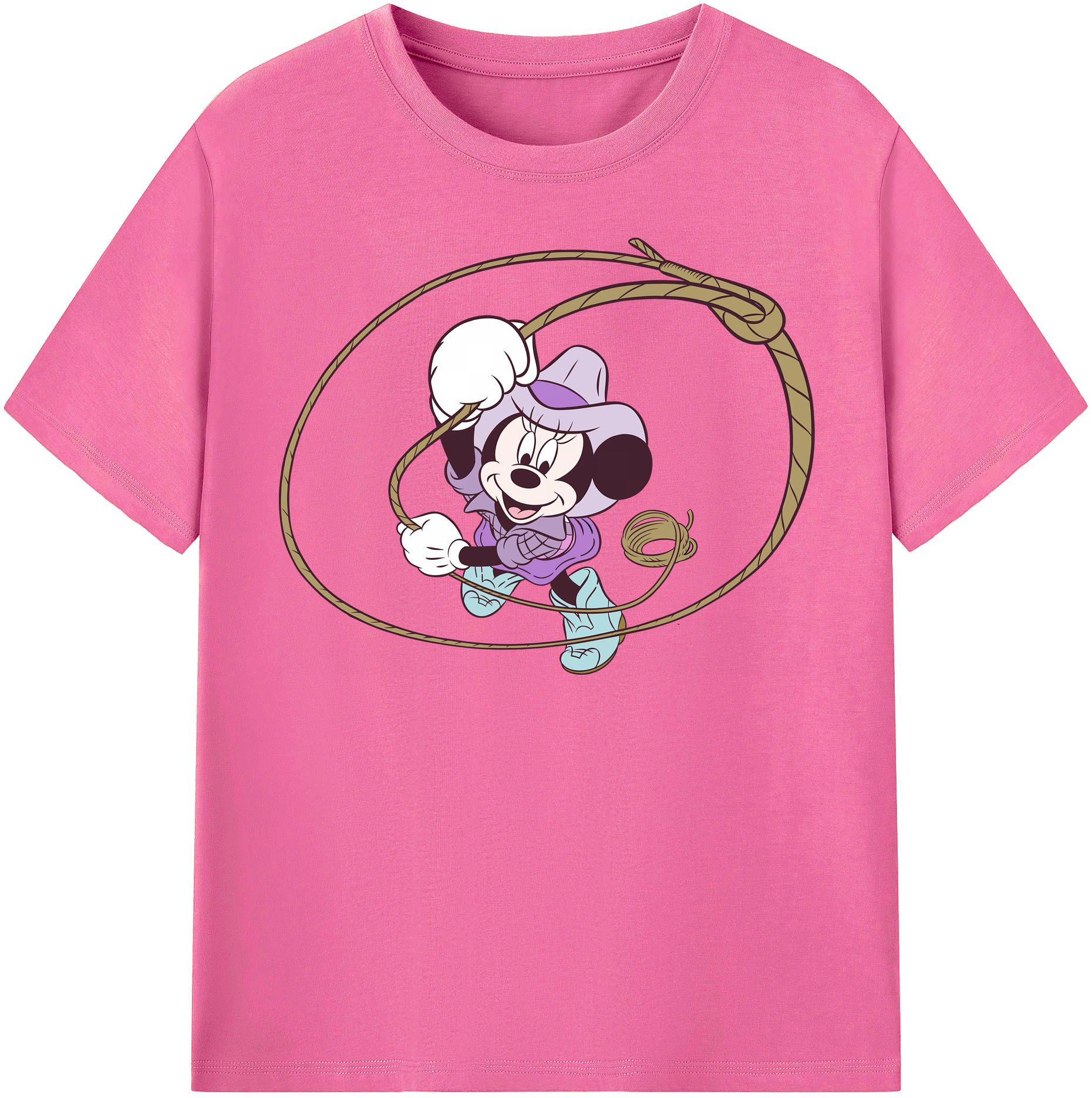 （画像用） ミッキーマウス Mickey Mouse レディースカジュアルプリントTシャツ（綿100％）